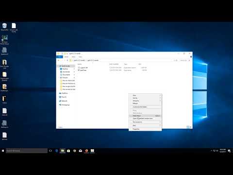 Open the command prompt in the folder using Windows Explorer