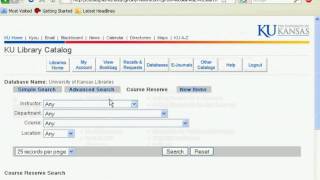 KU Libraries - Course Reserves