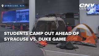 Students camp out ahead of Syracuse vs Duke game