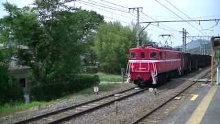 【秩父鉄道】デキ100形電気機関車103号 貨物牽引で 和銅黒谷駅通過