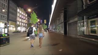 RELAXED Walk on Oxford Street After 10PM, London, UK