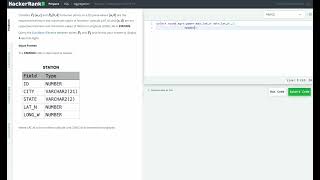 Hackerrank SQL Solution #37 Basic SQL - Weather Observation Station 19