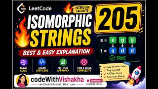 🔥 LeetCode 205 | Isomorphic Strings | Best & Easy Explanation