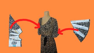 “Sew a Cowl Neck and Flared Sleeves with Just Two Pattern Cuts | Easy Sewing ✂️👗”