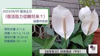 【道寓聖言】孫寶玲牧師經課講道（甲年）《復活主日》