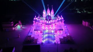 A light and sound show at BAPS Swaminarayan Mandir, Waghodia, Vadodara, Gujarat (IND)