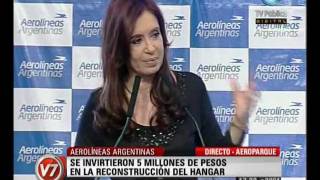 Visión Siete: Cristina: "Quiero que Aerolíneas sea de los 40 millones de argentinos"