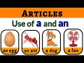 a and an | a and an for kids | Articles a  and an | Articles for kids | Use of a and an | #articles