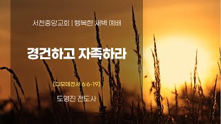 [서천중앙교회] 2025. 01.13 행복한 새벽 예배 / 경건하고 자족하라 (디모데전서 6:6-19) / 도영진 전도사