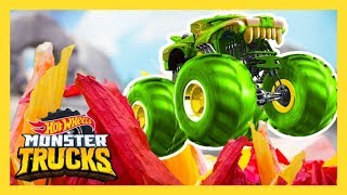 ПРЫЖОК MONSTER TRUCKS ЧЕРЕЗ ОГНЕННУЮ СТЕНУ! | Monster Trucks | Hot Wheels