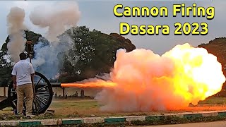 Cannon Firing training with Dasara elephant reaction ಮೈಸೂರು ದಸರಾ ಆನೆಗಳು | Mysuru Dasara 2023 Mysore