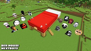 SURVIVAL BED HOUSE WITH 100 NEXTBOTS in Minecraft - Gameplay - Coffin Meme