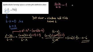 Zjednodušování lomených výrazů: krácení dvoučleny | Matematika | Khan Academy