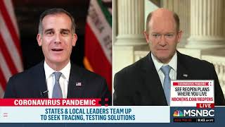 Mayor Eric Garcetti and Sen. Coons join MSNBC Andrea Mitchell Reports Thursday, May 21