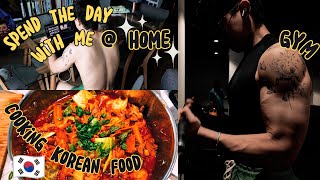 Spend the day AT HOME with me || Late Mornings, Gym, Korean food🇰🇷