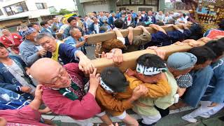 令和元年  　　木更津市　八剱八幡神社　関東一の大神輿　木更津流担ぎ（迫力満点。）