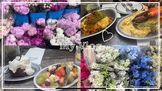 남대문 꽃시장에서 7,000원으로 셀프 꽃다발 만들기 ❤️ / 압구정 맛집 ‘콩티드툴레아’ 방문 하기🤤