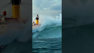 Can This Cargo Ship Survive the Fast Approaching Wave? #tidalwave #ship #ocean