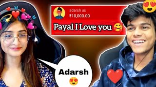 Adarsh uc pickup line For Payal gaming 🥰 Adarsh uc love payal gaming ❤️🤣@PAYALGAMING @adarshuc