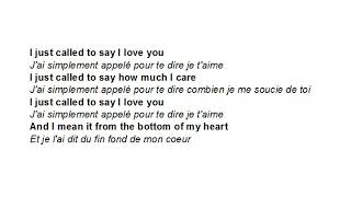 Stevie Wonder  - Just called to say i love you  (Karaoke, Lyric, Parole, Traduction Français)