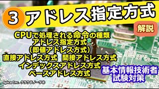 基本情報技術者試験対策  3  アドレス指定方式　CPU 命令の形式