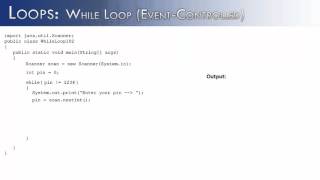 Loops Part 6 : While Loops Event-Controlled (Java)