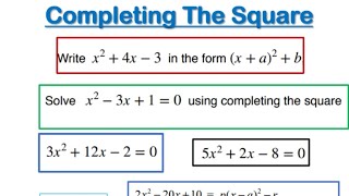 Mastering Completing the Square and solving Quadratics Step-by-Step Examples