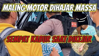 KEDAPATAN MENCURI, MALING MOTOR DIHAJAR MASSA DI BALIKPAPAN