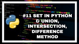 Sets in Python & Union , Intersection, Difference Methods | Python For Absolute Beginner in Hindi#11