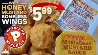 Popeyes® Wild Honey Mustard Boneless Wings Review! 🍯🐔👀