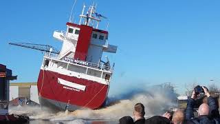 Ship Launch (Tewaterlating) of 'TASMAN' at Royal Bodewes in Hoogezand, The Netherlands - #952NL ✅