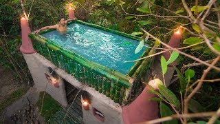 Building Most Beautiful Bamboo Swimming Pool On The Cob Castle Villa