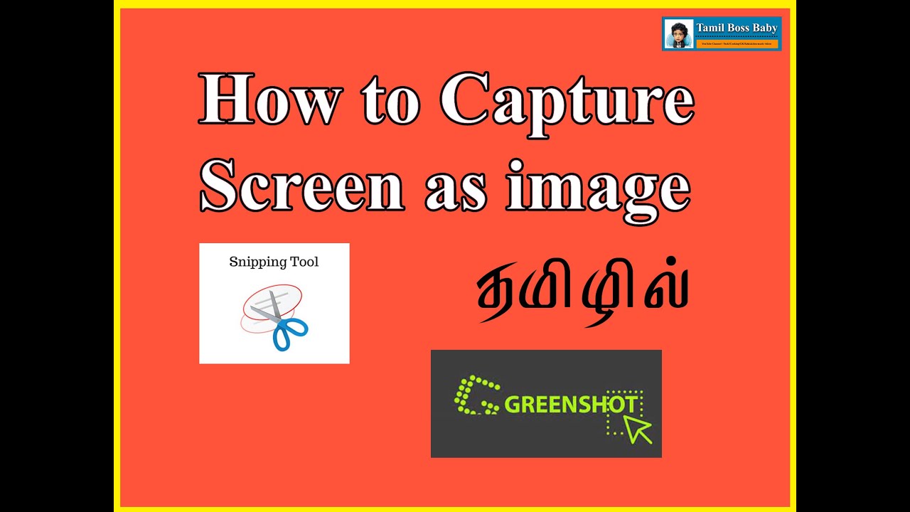 How To Capture Desktop Screen In Tamil | How To Use Greenshot ...