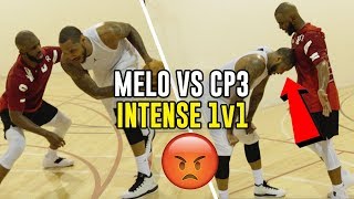 Carmelo Anthony & Chris Paul GO AT IT In SECRET Vegas Workout! 1 V 1s Get INTENSE 😱