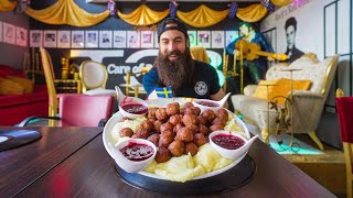 ATTEMPTING THE MEATBALL CHALLENGE AT SWEDEN'S FAMOUS FOOD CHALLENGE RESTAURANT | BeardMeatsFood