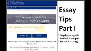 Essay Tips for Commonwealth Shared Scholarship (Part 1)