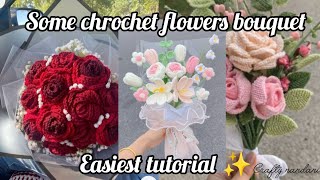 Beautiful chrochet wool flower bouquet 💐