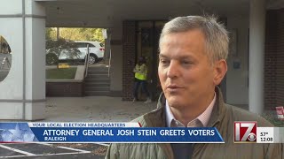 NC AG Josh Stein talks to voters in Raleigh