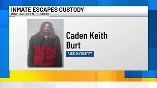 Escaped inmate back in custody after escaping Pike County, Missouri, Jail