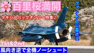 百里基地桜満開!!F-2戦闘機と桜♪風向きが逆で残念ながら…03運用、しかもかなりの強風で全機ノーシュートランディング!!1st\u00262nd収録/オマケ→ファントム公園F-4除幕完成間近近況レポート