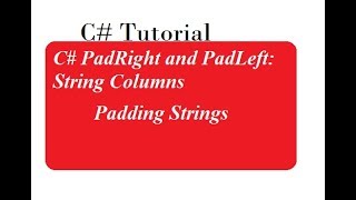 Padding Strings In C#
