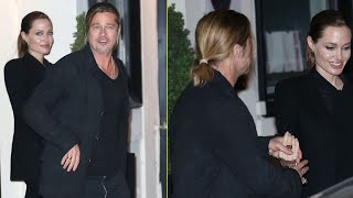 So Sweet! Brad Pitt Holds Angelina Jolie's Hand And Enjoys A Romantic Dinner Together In Paris