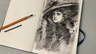 Sketchbook session: Charcoal study after Sargent