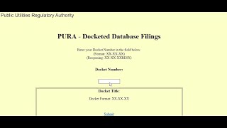 How to Navigate PURA’s Online Docket System