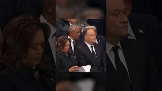 Kamala Harris huffs after spotting Trump and Obama chatting good naturedly #shorts