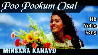 Poo Pookum Oosai | Minsara Kanavu 4K HD Video Song + HD Audio | Kajol | A.R.Rahman