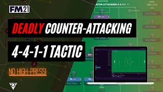 Deadly Counter-Attacking 4-4-1-1 | NO HIGH PRESS! ⛔ | Best FM21 Tactics