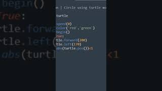 Draw a circle using turtle module in Python #Shorts #phython #animation #shortvideo #coding