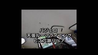 三菱/パジェロ 天張り/ルーフライニング ビス穴跡補修リペア【札幌 車内装修理専門店トータルリペアJ-Works】清田 mitsubishi  pajero repair S