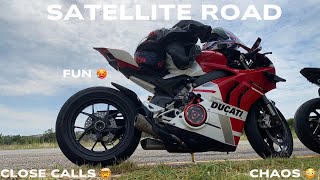 What happened at Satellite Road? Fun and Chaos | close calls | I raced another Harley